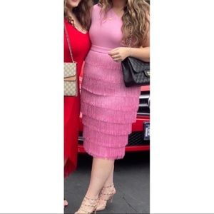 Lavish Alice pink fringe dress